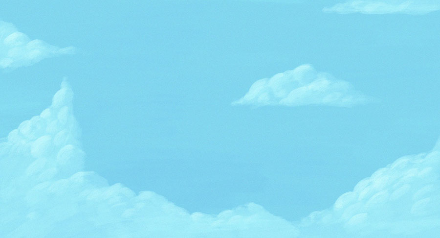 Blue sky with white, puffy clouds